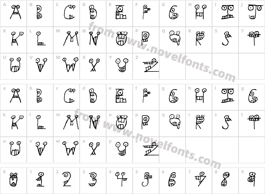 Slapstick Dental Inc.Character Map