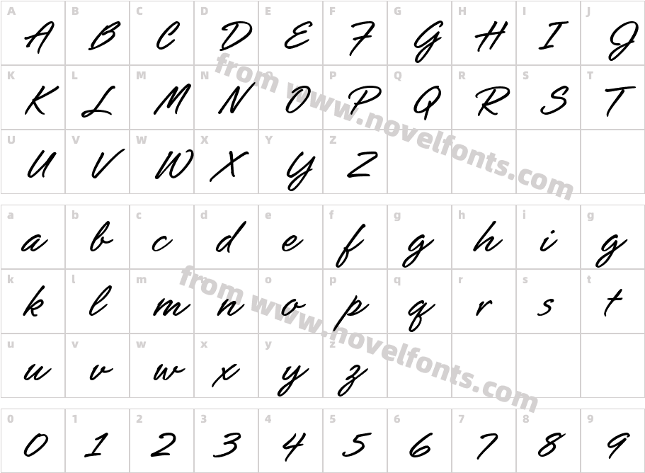 SlashHmkBoldCharacter Map