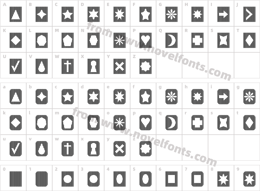 Slats n Things 2Character Map