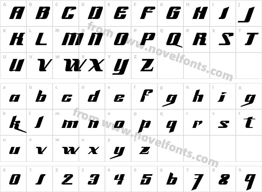 Slick69Character Map