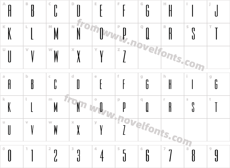 Slim-Jim-Extended BoldCharacter Map