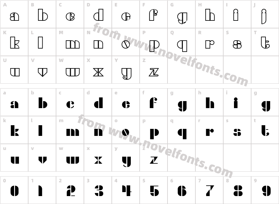 DensmoreCharacter Map