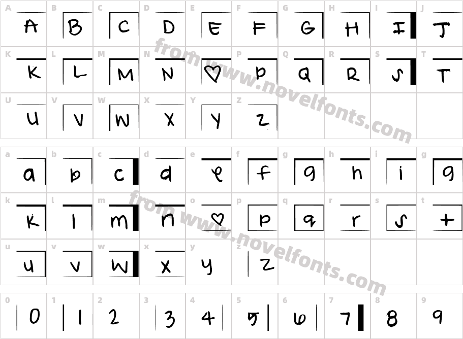 Sloppy MediumCharacter Map