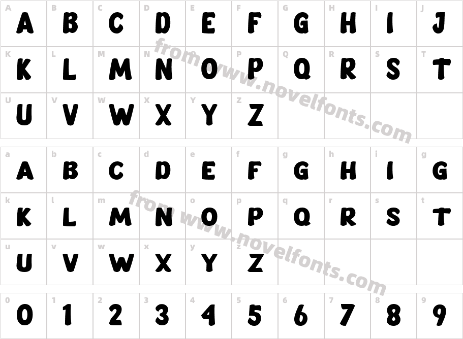 Smack Boom RegularCharacter Map