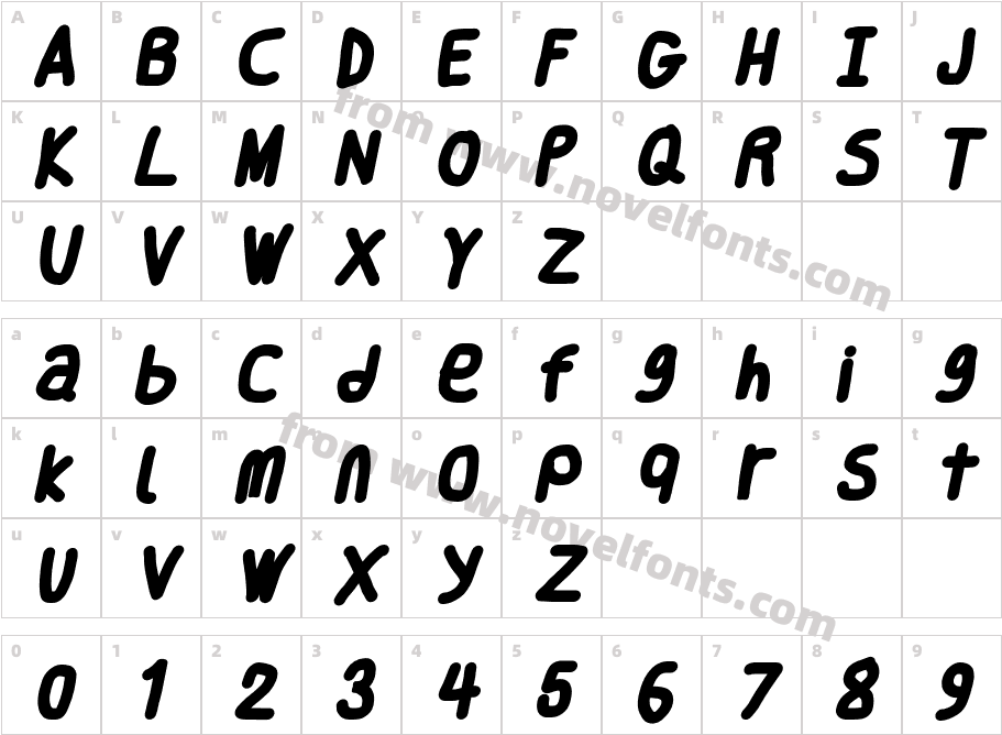 Smoothie ExtraBold ItalicCharacter Map