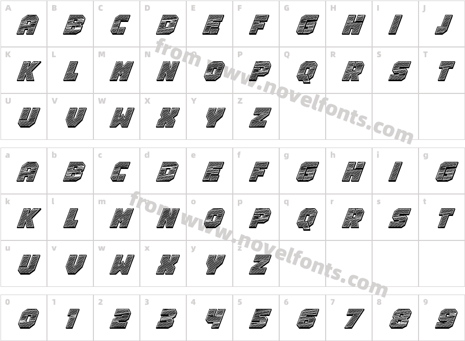 Smuggle ItalicCharacter Map