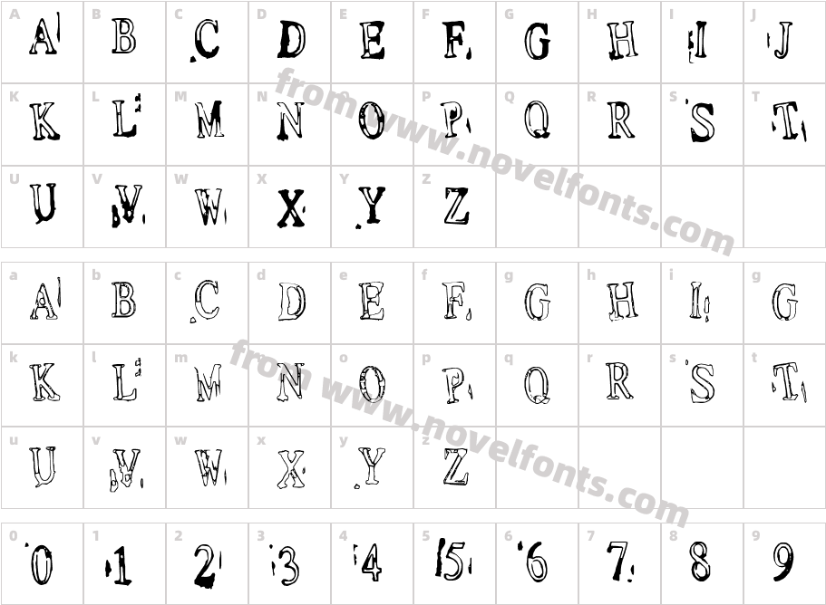 Depressionist v1.0Character Map