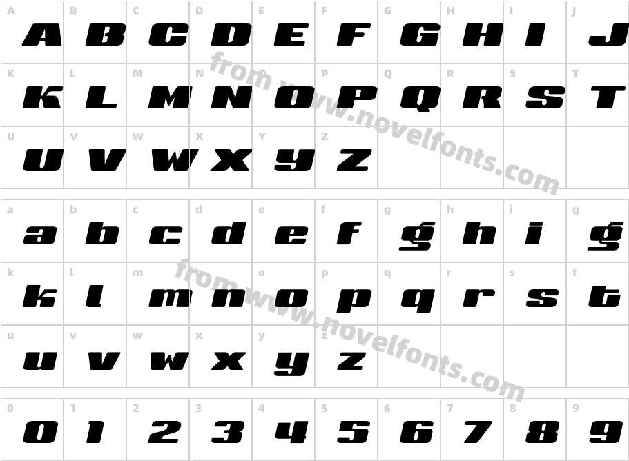 SneakersUltraWide-ItalicCharacter Map