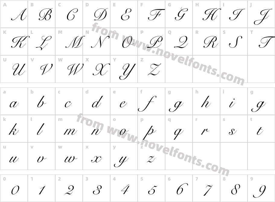 SnellRoundhandLTStd-ScrCharacter Map