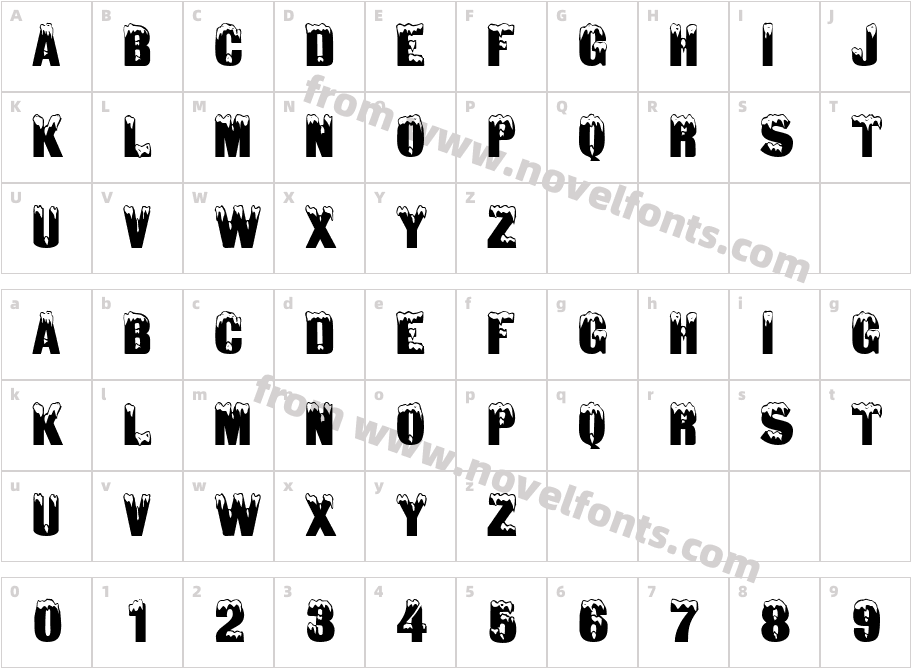 SnowtopCaps RegularCharacter Map