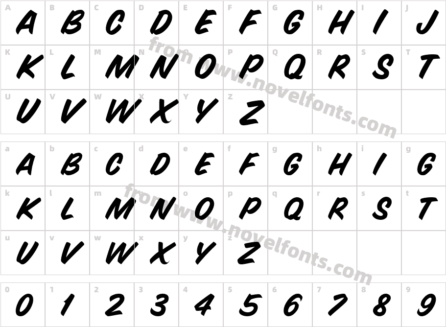 Snyder RegularCharacter Map