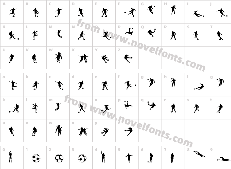 Soccer IICharacter Map