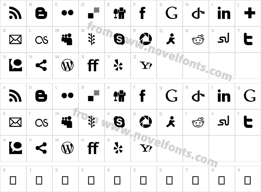 SocialIconsCharacter Map