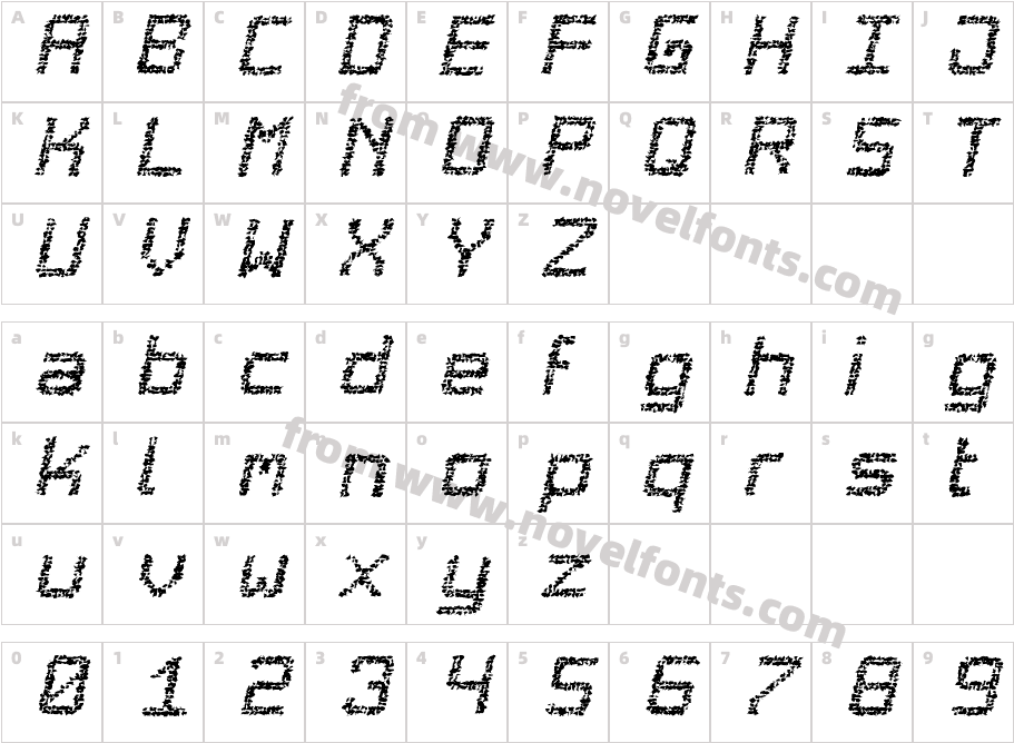 Desgastada tfbCharacter Map