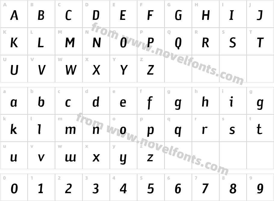 Sodium-ItalicCharacter Map