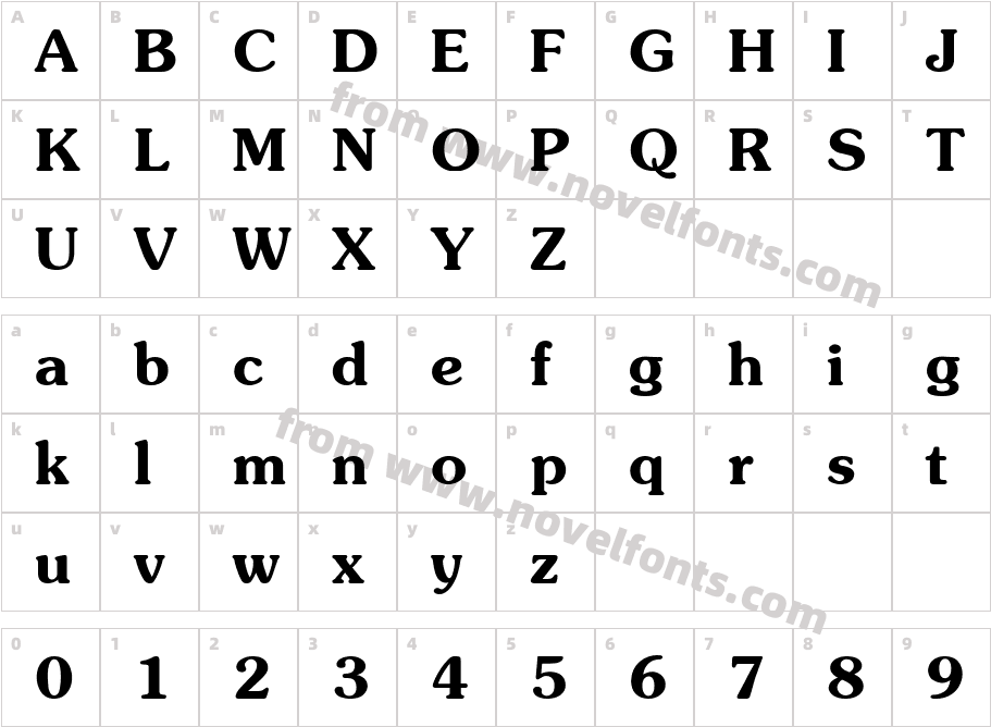 .VnSouthern BoldCharacter Map