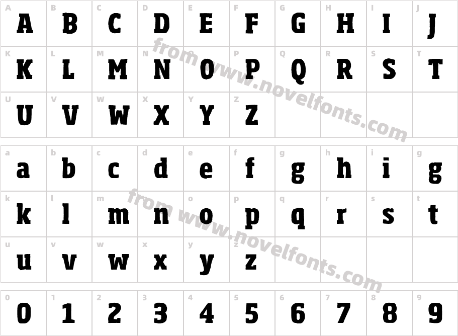 Sohoma ExtraBold CondensedCharacter Map