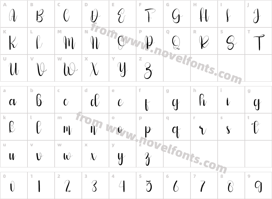 SolaytiaRegularCharacter Map