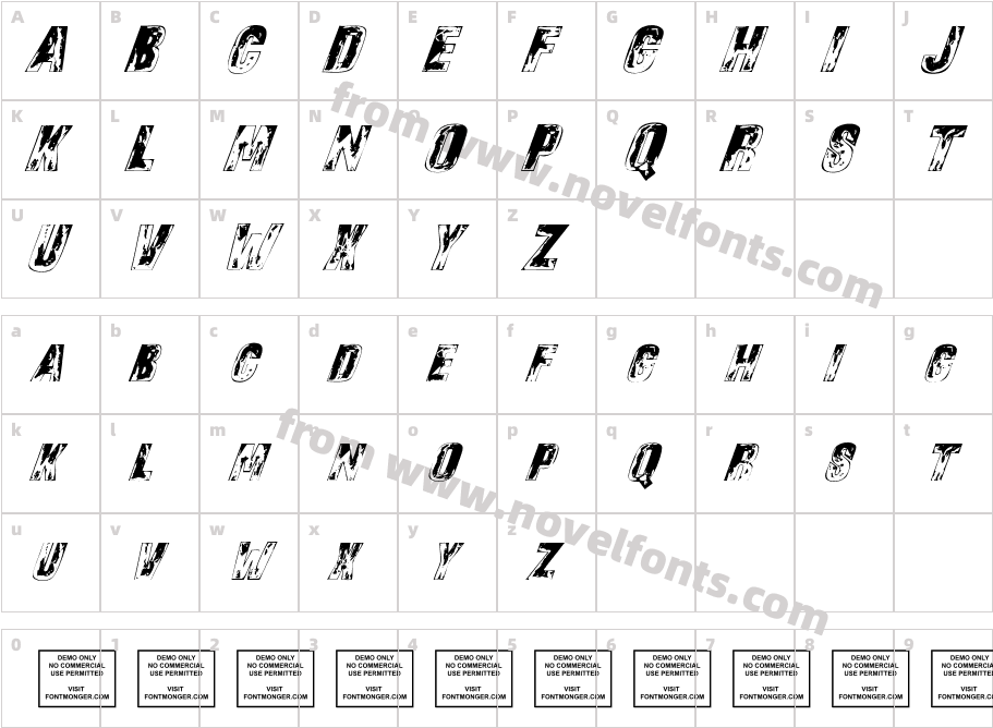 Sons of Noah ItalicCharacter Map