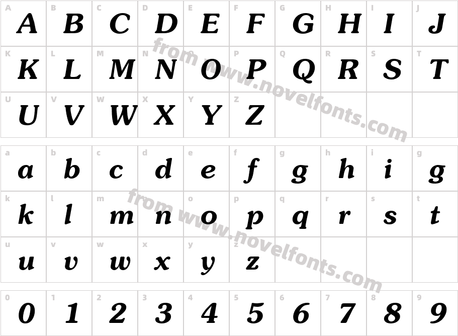 Sontay-Bold-ItalicCharacter Map