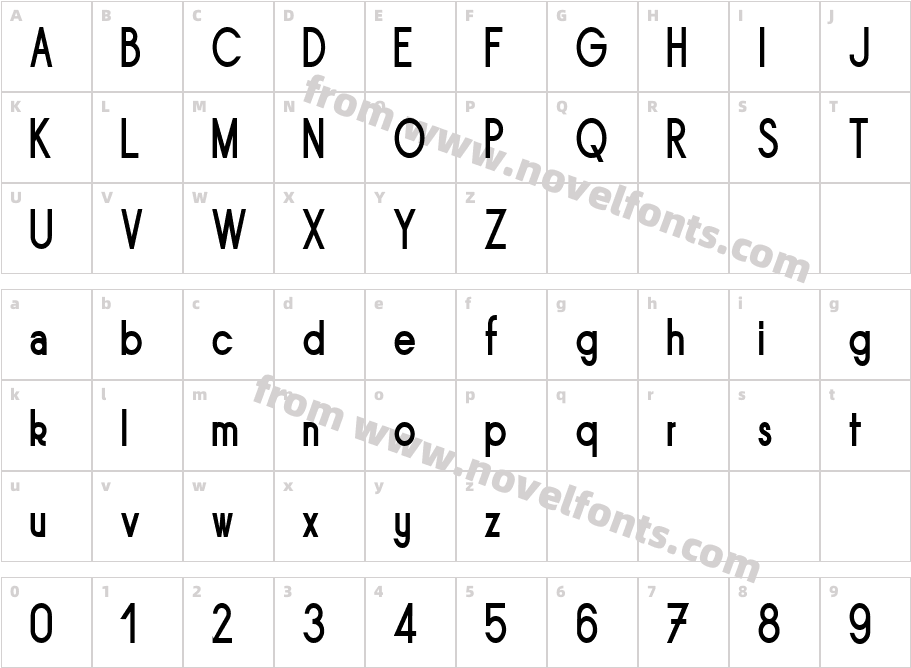 Sornette Bold NarrowCharacter Map