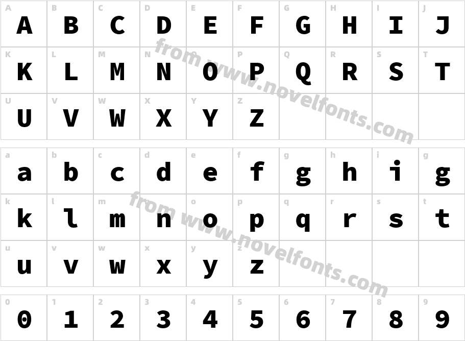 Source Code Pro BlackCharacter Map