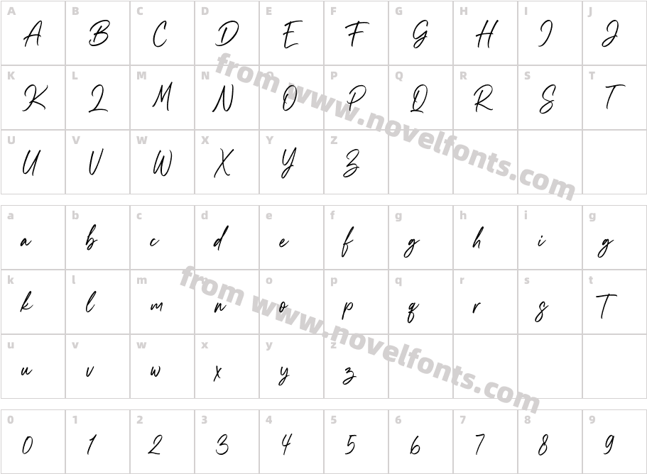 Southland LetterCharacter Map