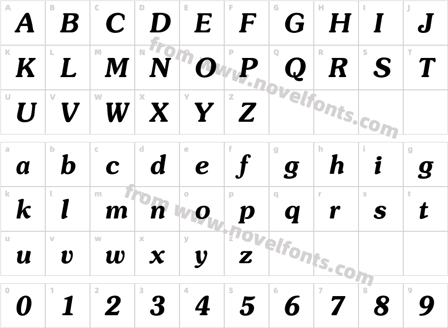 SouvenirITCbyBT-DemiItalicCharacter Map