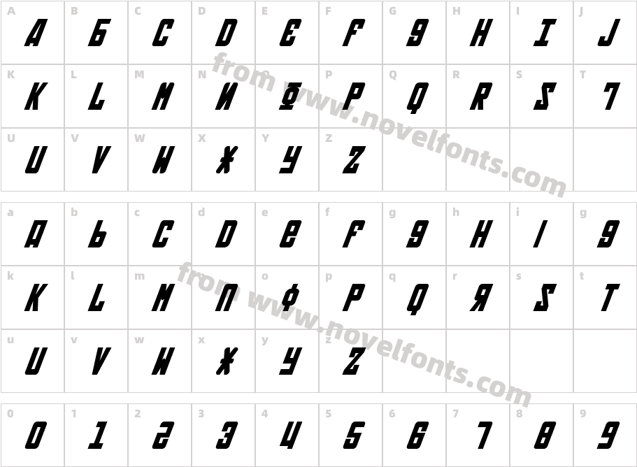 Soviet Bold ItalicCharacter Map