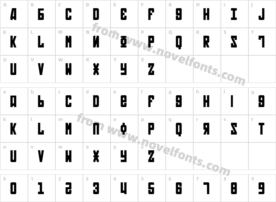 Soviet BoldCharacter Map