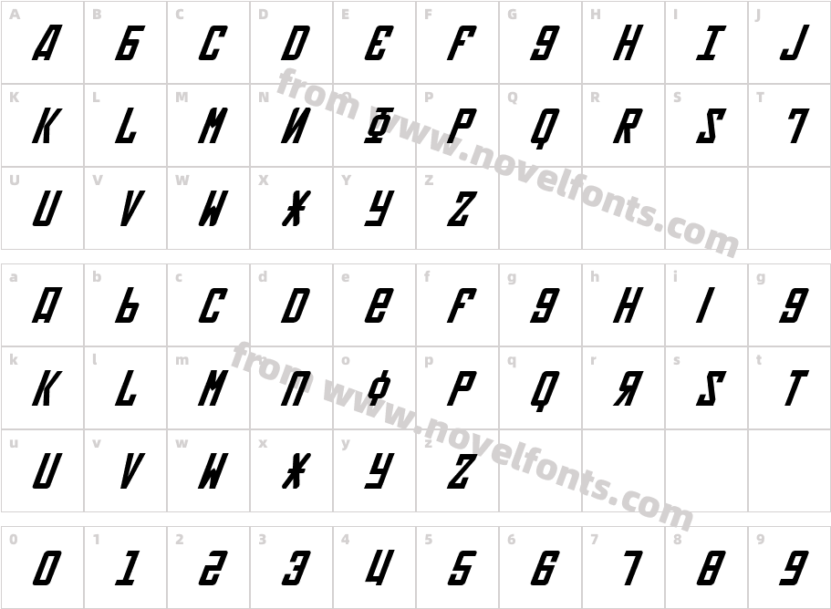 Soviet ItalicCharacter Map