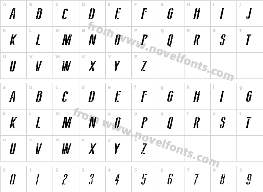 Soviet Style ItalicCharacter Map