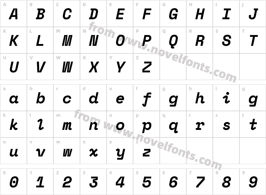 Space Mono Bold ItalicCharacter Map