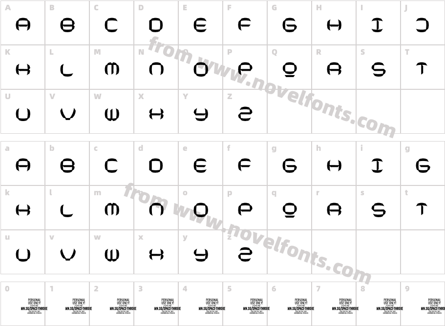 Space Throne PERSONAL USE ONLY MediumCharacter Map