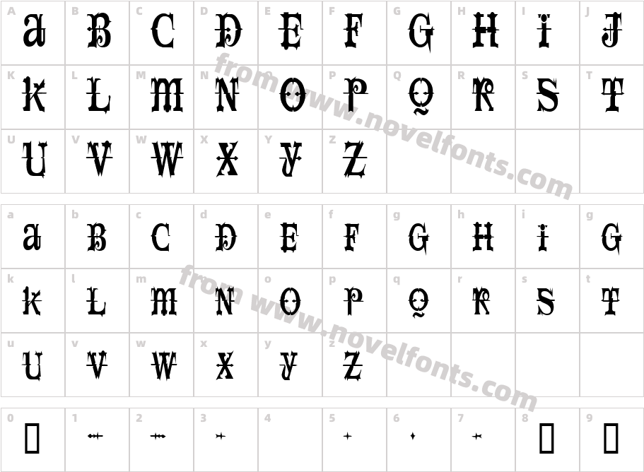 SpaceIveyCondensedRegularSWFTECharacter Map