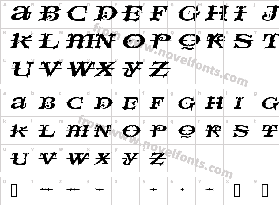 SpaceIveyExtendedItalicSWFTECharacter Map