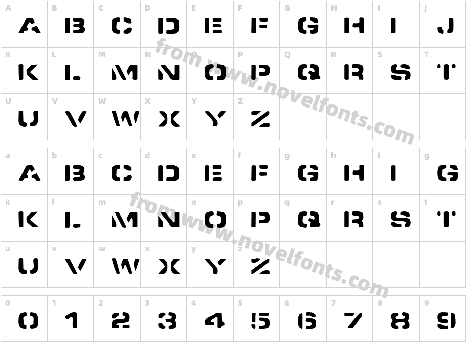 Spacedock StencilCharacter Map