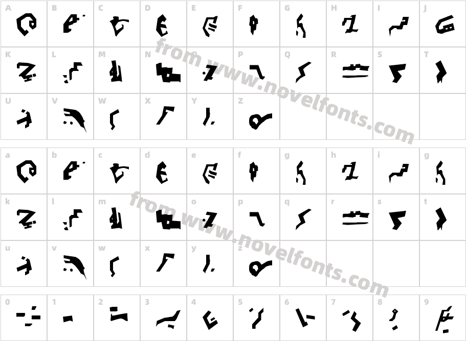 Destronic GrafittiCharacter Map