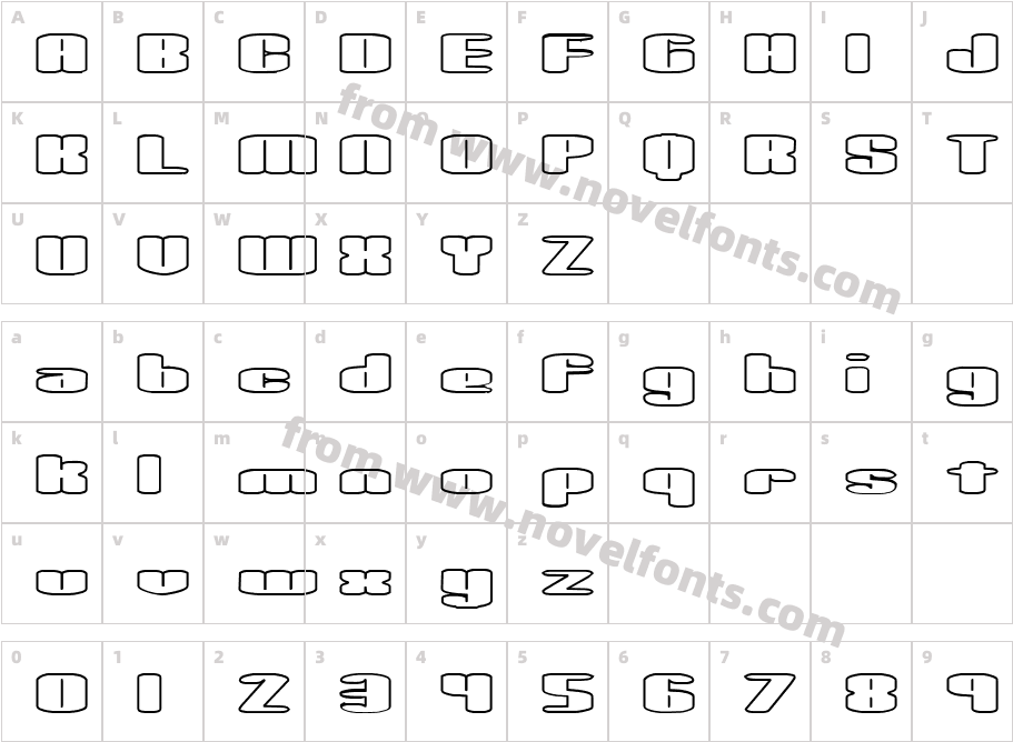 Spacious Outline BRKCharacter Map