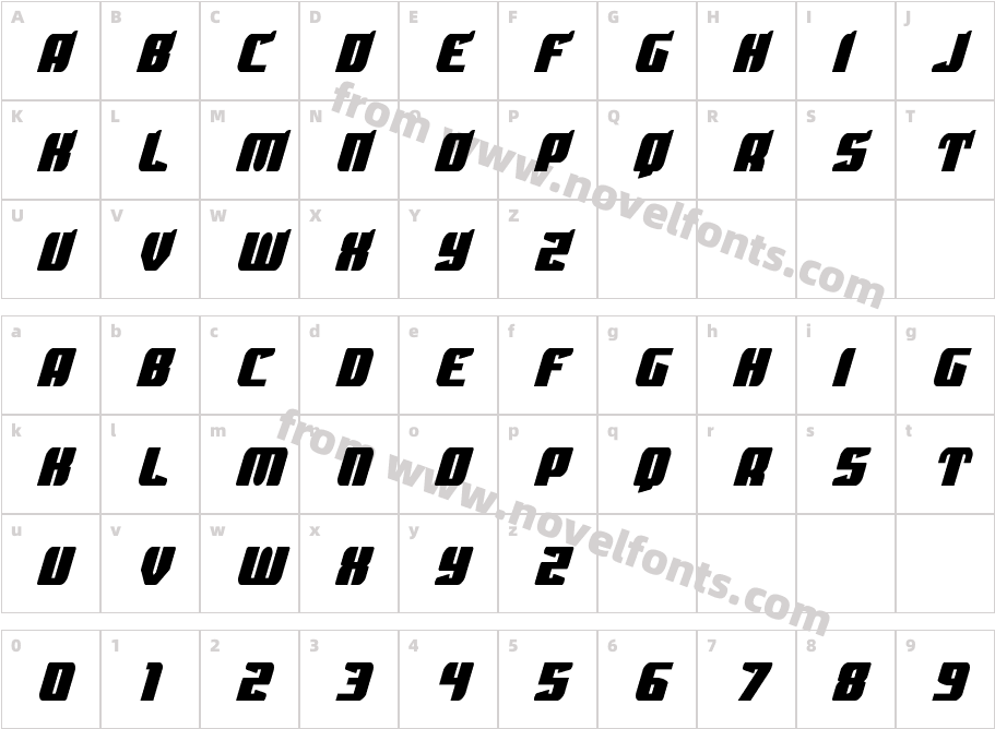 Spartaco CondensedCharacter Map