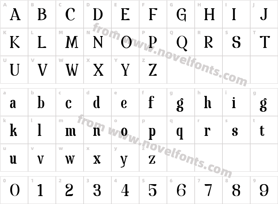 Spatha SerifCharacter Map