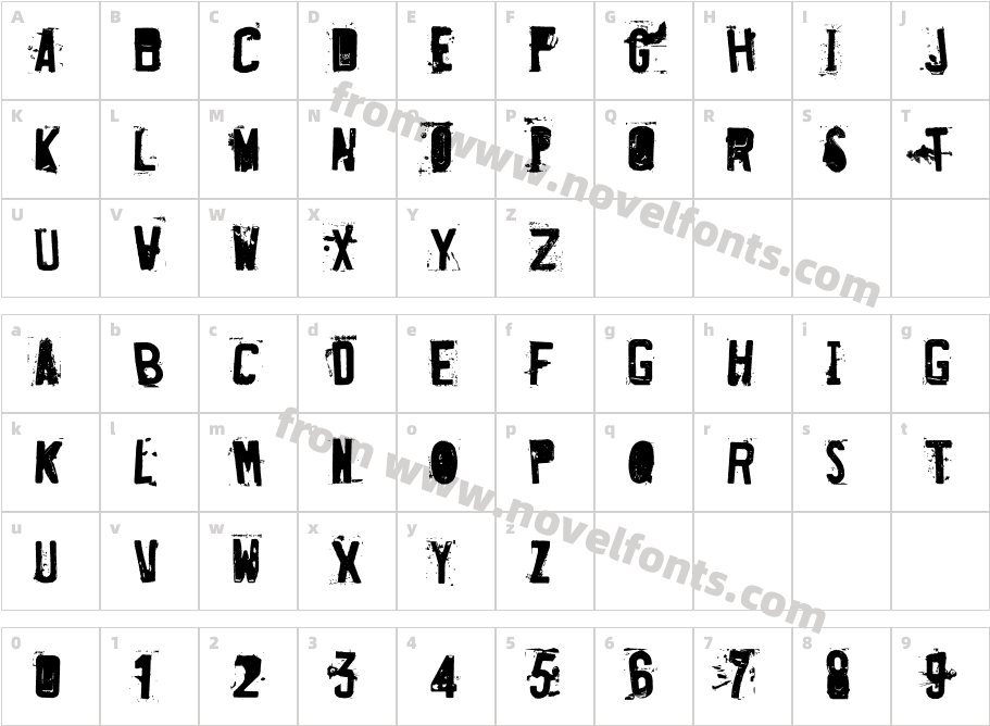 Destroyed License PlateCharacter Map