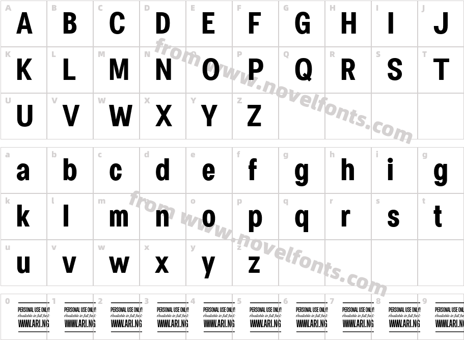 Specify PERSONAL Condensed BoldCharacter Map