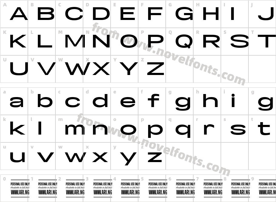 Specify PERSONAL Extraexpanded BoldCharacter Map