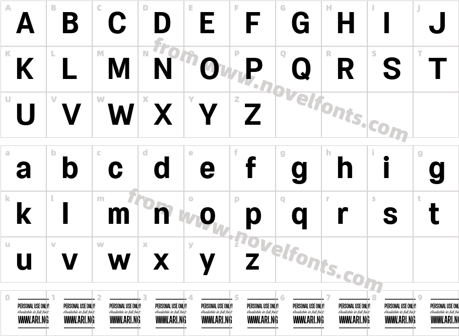 Specify PERSONAL Normal BoldCharacter Map