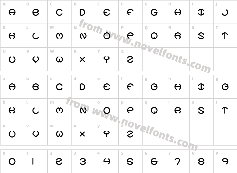 Spheroids X -BRK-Character Map