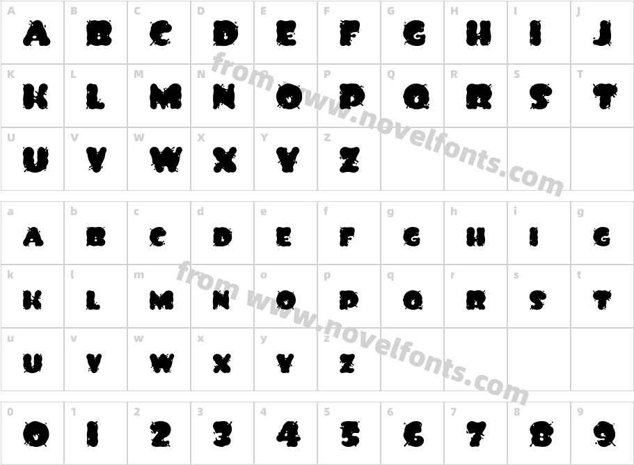 Spilt InkCharacter Map