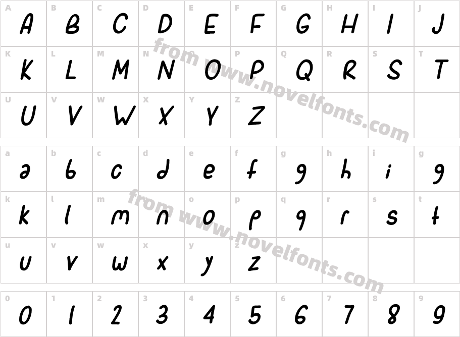 SporkItalicCharacter Map