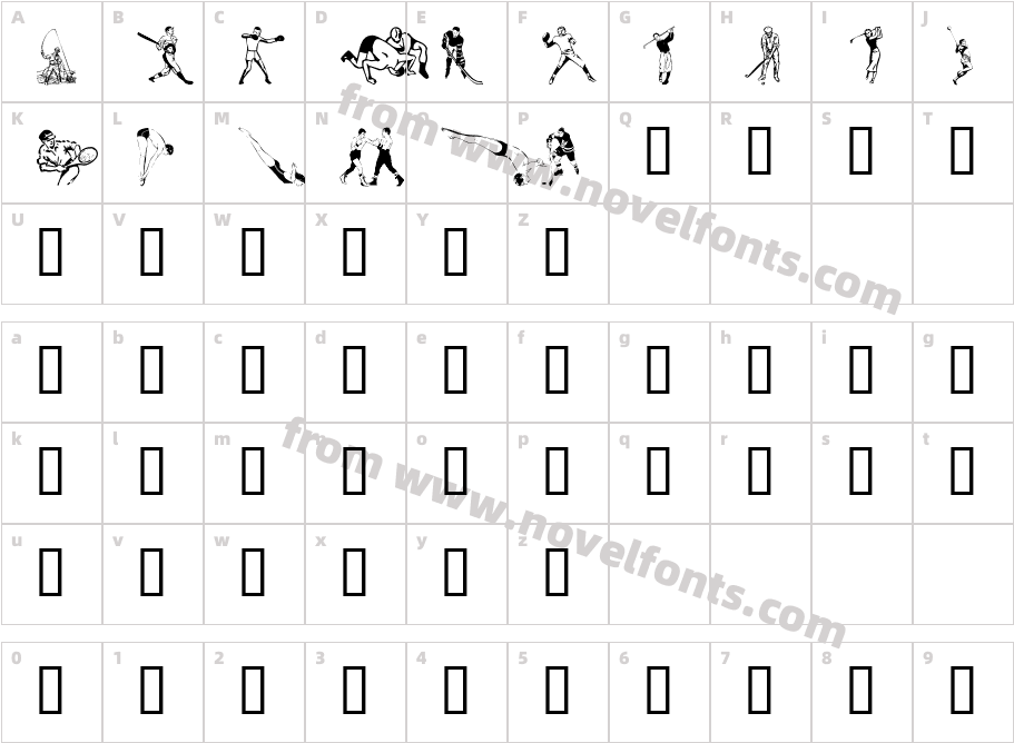 Sports 1Character Map