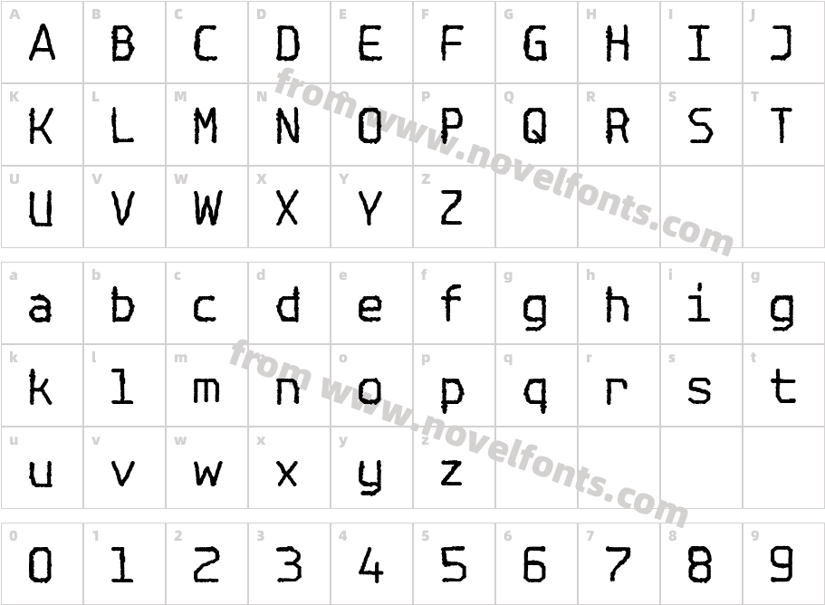 Spotlight Typewriter NCCharacter Map